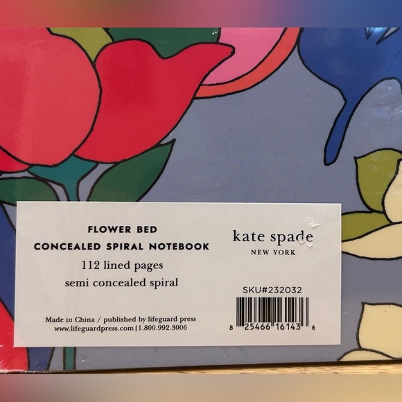 Kate Spade Flower Bed Semi Concealed 112 Page Spiral Notebook. NWTS. - Picture 5 of 5